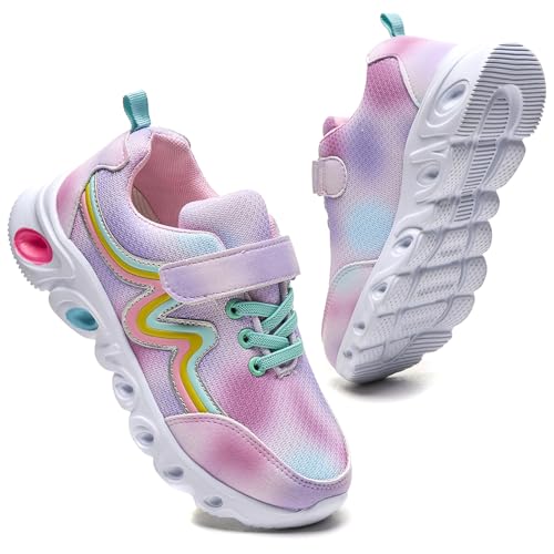 Image of Daclay Boys Trainers Size Kids Running Shoes Breathable School Children Outdoor Sports Pink Sneakers