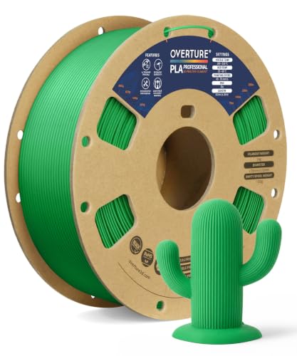 Image of OVERTURE PLA Plus (PLA+) Filament 1.75mm PLA Professional Toughness Enhanced PLA Roll, 1kg Spool (2.2lbs), Dimensional Accuracy + /- 0.05mm (Green)