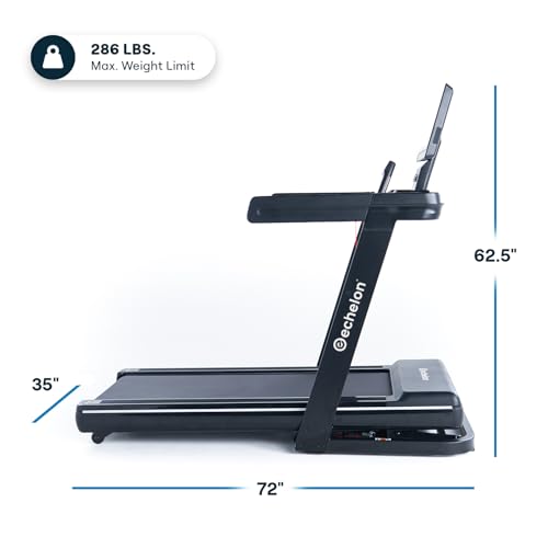 Image of Echelon Stride 50-RCX Treadmill | LED Display, 3.0 Peak HP Quiet Motor, 12.5 MPH Max Speed, 15% Incline, Cushioned Deck, Bluetooth, USB & Wireless Charging for Home Gym Fitness