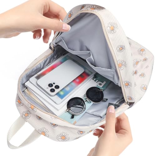 Printed Travel Backpack Large Backpack (Small daisy)2