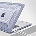 MOSISO Compatible with MacBook Air 15 inch Case 2025 2024 2023 M4 A3241 M3 A3114 M2 A2941, Honeycomb Shockproof Heavy Duty TPU Bumper Plastic Hard Case with Fold Kickstand&Keyboard Cover,Lavender Gray