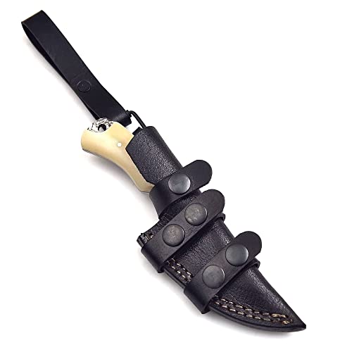 Aa Knives 7 Inch Handmade Damascus Steel Fixed Blade Hunting Knife With Leather Sheath – Perfect For Bushcraft, Survival, Edc And Pocket Knives With Camel Bone Handle #TOP3