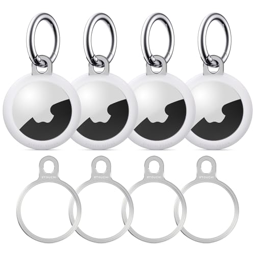 Image of Stouchi Air- Tag Holder Key Ring, Aluminium Invisible Slim Keychain Case | for Air- Tag 2nd Gen (2026) & 1st Gen Items Finder Cases iPhone, Dogs, Keys, Backpacks Air- Tag Accessories (4)