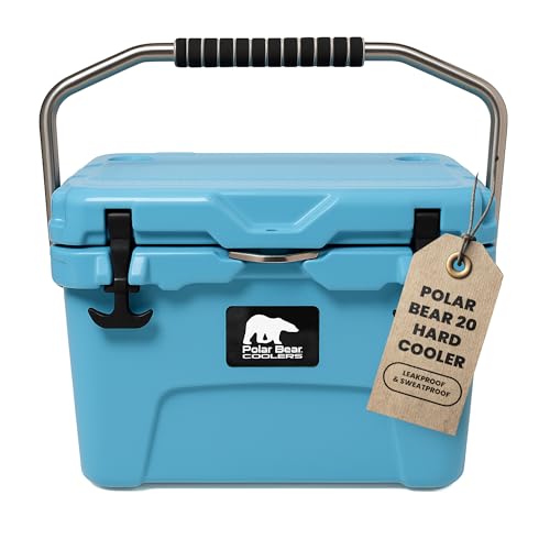 S - 20 Can Hard-sided Cooler - Ice Chest For Camping, Travel, Sports Events, Or Fishing - Insulated Hard Shell Cooler - Heavy-duty & Portable - Keeps Ice Up To 5 Days - 20 Qt, Seafoam
