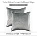 MIULEE Pack of 2 Decorative Velvet Throw Pillow Cover Soft Grey Pillow Cover Soild Square Cushion Case for Sofa Bedroom Car 18x 18 Inch 45x 45cm