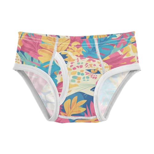 KLL Bright Colors Leopard Pattern Toddler Boys Comfort Briefs Breathable Undies