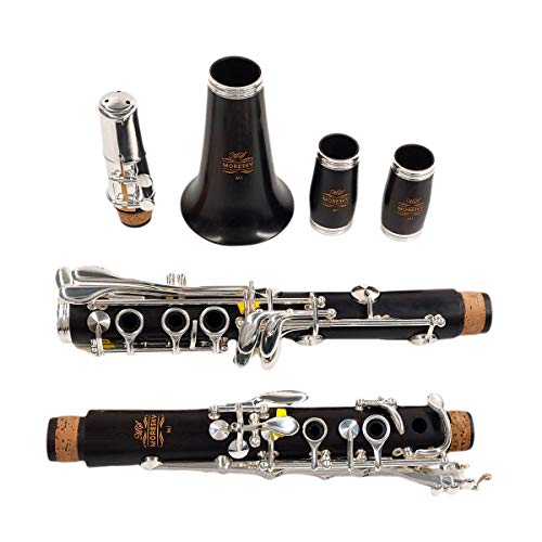 MORESKY Ebony Clarinet Bb 17 Keys Silver plated Grenadilla Solid wood clarinet Sib Klarnet
