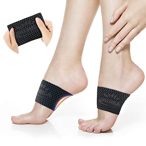 Siihea 2 Pairs Copper Infused Compression Arch Supports Braces, Plantar Fasciitis Arch Relief Sleeve For Flat Fallen Arches, Foot Care, Heel Spurs, Feet Pain Arch Relief Plus (Medium+Large) #TOP20