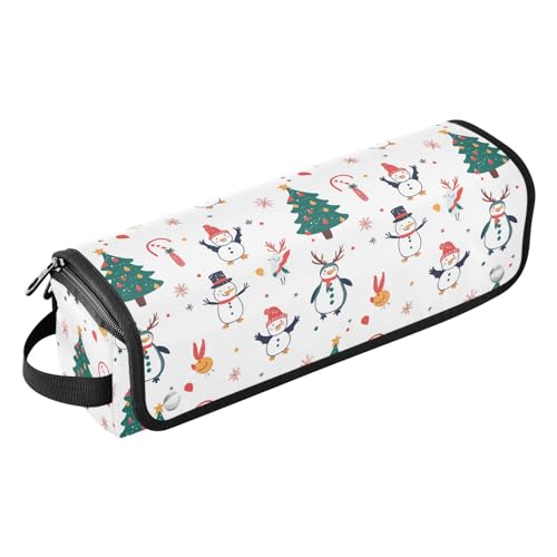Bolsa de viaje para herramientas de cabello Penguin Reindeer Marble, resistente al calor para planchas, rizadores y accesorios de cuidado capilar, organizador portátil miniatura 1