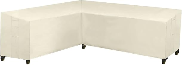 Garden Furniture Cover, Waterproof L/V Shaped Corner Sofa Cover, Dust Covers for Outdoor Use (215x215x87x80cm,Beige)