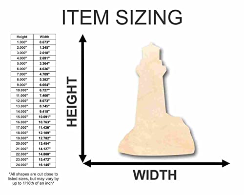 Unfinished Wood Lighthouse Shape - Ocean - Beach - Nursery - Craft - Up To 24" Diy 4" / 1/8" #TOP2