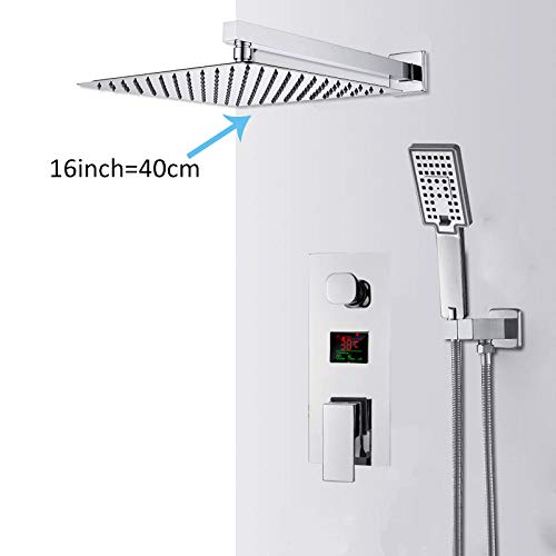Mitigeur bain-douche à affichage numérique encastrable 16 pouces - 3