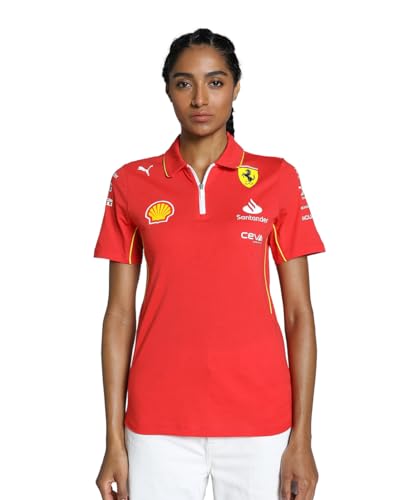 PUMA Polo del Equipo Scuderia Ferrari 2024 para Mujer - Rojo Quemado - Tamaño: XL