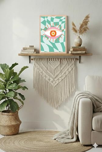 Image of BLINKART Mystic Eye Aesthetic Modern Art Walls With Frame | Natural Wood Texture | Living Room Bedroom Office Wall Decoration | Poster Home Decor Frames Wall Bedroom | 12x8 Inches (D69)