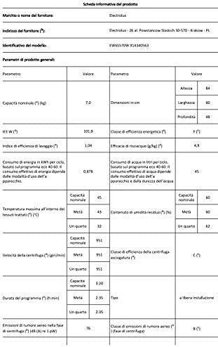 Electrolux EW6S570W Lavatrice PerfectCare 600, 7 kg, Centrifuga 1000 Giri/Min, Bianco Electrolux EW6S570W Lavatrice PerfectCare 600, 7 kg, Centrifuga 1000 Giri/Min, Bianco