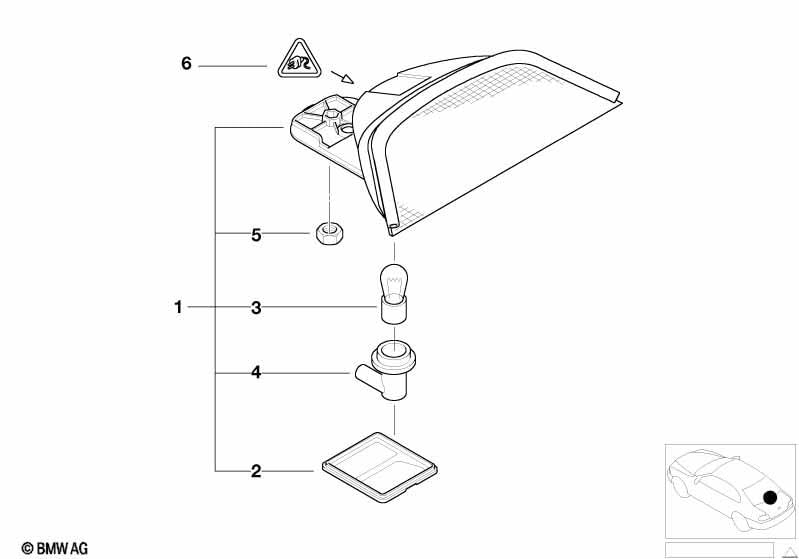 Support de lampe pour troisième feu stop BMW E39 série 5 - 2