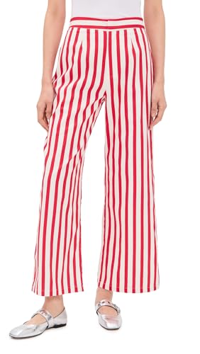 Never Fully Dressed Women's Red Stripe Mara Trousers, Red, 4