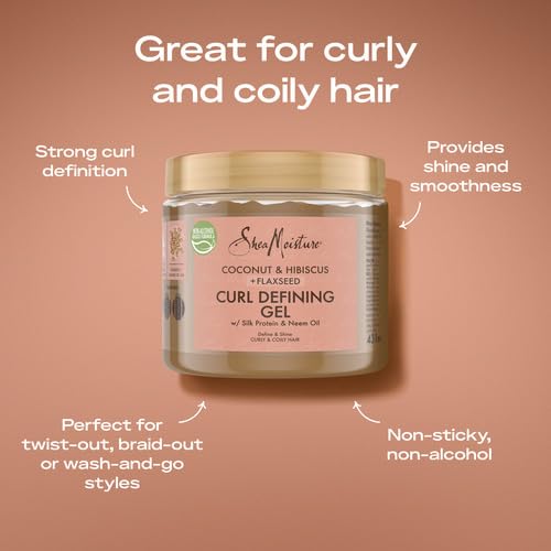 SheaMoisture Coconut Hibiscus Curl Enhancing Smoothie and Styling Gel Duo: Frizz Control, Curl Definition, Added Shine - Image 2