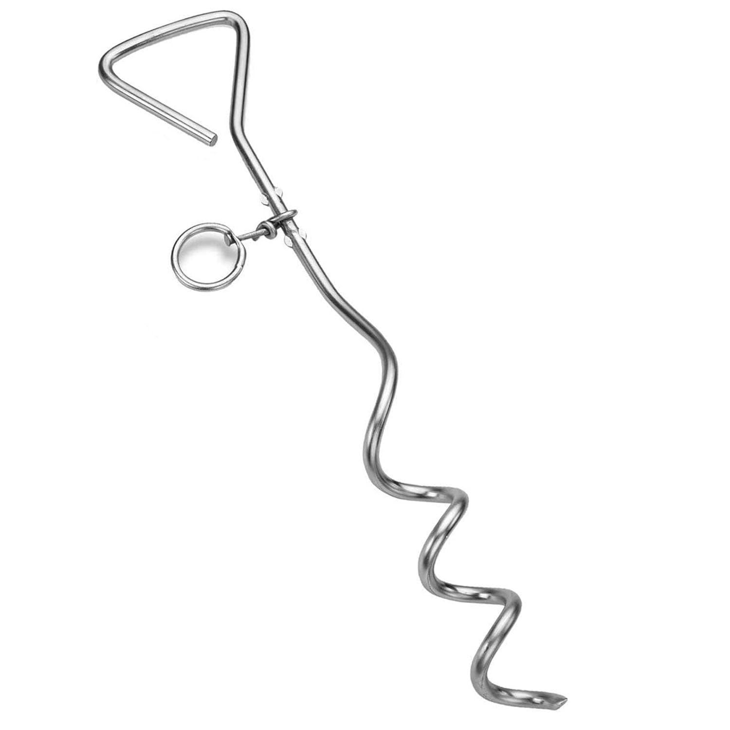 Taylor & Brown Dog Tie-Out Stake, Durable Silver Spiral Ground Anchor, Secure Outdoor Tethering for all Cable Leash Chain, Camping Accessories, Rust-Resistant, Easy Installation