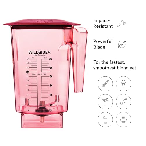 Vaso de reemplazo Blendtec WildSide 90 oz rojo miniatura 5