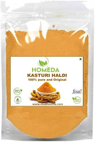 Homeda Kasturi Haldi Powder for Face Beauty (200 grams), Wild Turmeric Powder for Skin Whitening, Kasturi Manjal, Amba Haldi, Kasthuri Turmeric, Kachora, Pasupu