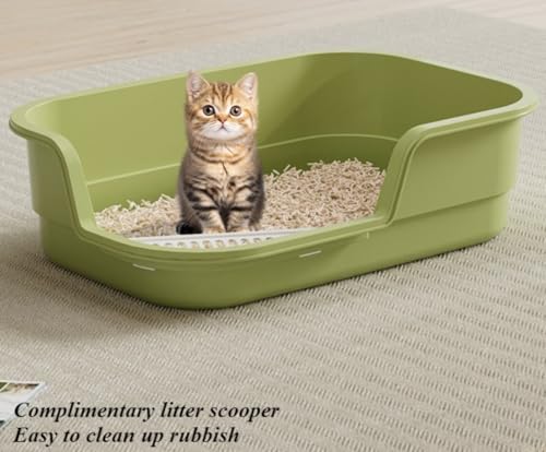Arenero grande para gato con lados altos y diseño anti-salpicaduras miniatura 7