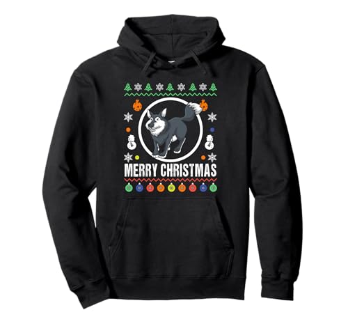 Merry Christmas Wolves Ugly Sweater Xmas Knit Pullover Hoodie