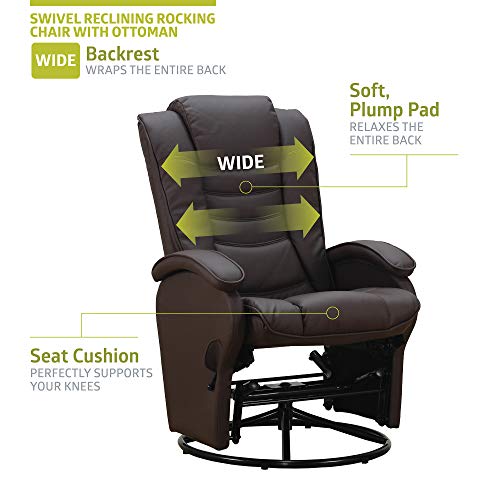 Pearington Recliner Chair With Ottoman, Leather, Espresso #TOP2