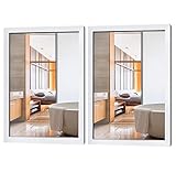 Schliersee Rectangular Wall Mirror 16x20 inch White Framed Mirror for Bathroom, Living Room, Bedroom