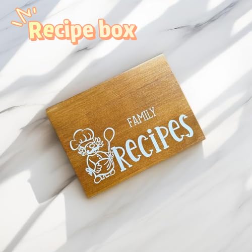 Lumicook Wood Recipe Holders, With 100 4x6 inch Cards and 7 Dividers, Bamboo, Wooden Recipe Holder, Gift for Mom, Women, Wedding, Christmas, Recipe box (Chocolate Brown) - Thumbnail 2