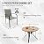 MELLCOM Outdoor Table and Chairs Set for 4, Patio Dining Set with 1 Round Metal Table and 4 Textilene Chairs for Backyard, Garden, Deck and Poolside