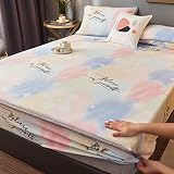 Juego de sábanas bajeras elásticas de terciopelo con estampado de dibujos animados para invierno, con funda de almohada, funda de colchón de franela, colcha cálida para niños y niñas, 150 x 200 cm, 3