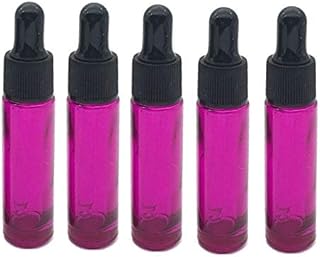 XUBF-GUAN, 1 / 5pcs Vidrio con gotero Botella de 10 ml con pipeta de Cristal Puro de pipetas Tubos Mini Aceite Esencial Vial (Color : 5pcs Rose Red, Specifications : 10ml)