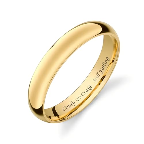 A & L Engraving Personalized Women's Gold Tungsten Ring Custom Engraved Free In Any Language - Gold...