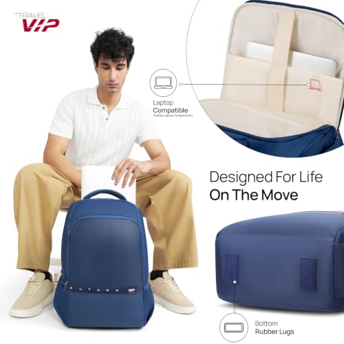 Image of VIP VOGUE 17 Inch Compatible Laptop Backpack 27L + 5L Expandable | Water-Resistant with 3 Compartments | Padded Laptop Sleeve, Side Bottle Pocket | Office & Travel Backpack for Men & Women