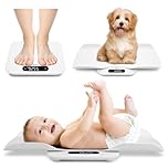 BAGAIL Baby Scale with Detachable Tray, Auto-Rotation Readings, Tare, Auto Lock and Comparison, Universal Digital Weighing Scale for Infant, Pet, Toddler and Adult, Max Weight Up to 400lb/180kg