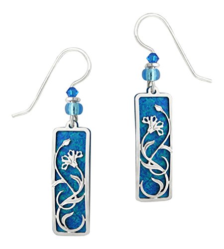 Adajio by Sienna Sky Marine Blue Column Sterling Silver Overlay Earrings 7385