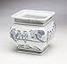 Zeckos AA Importing 59835 Square Blue and White Planter