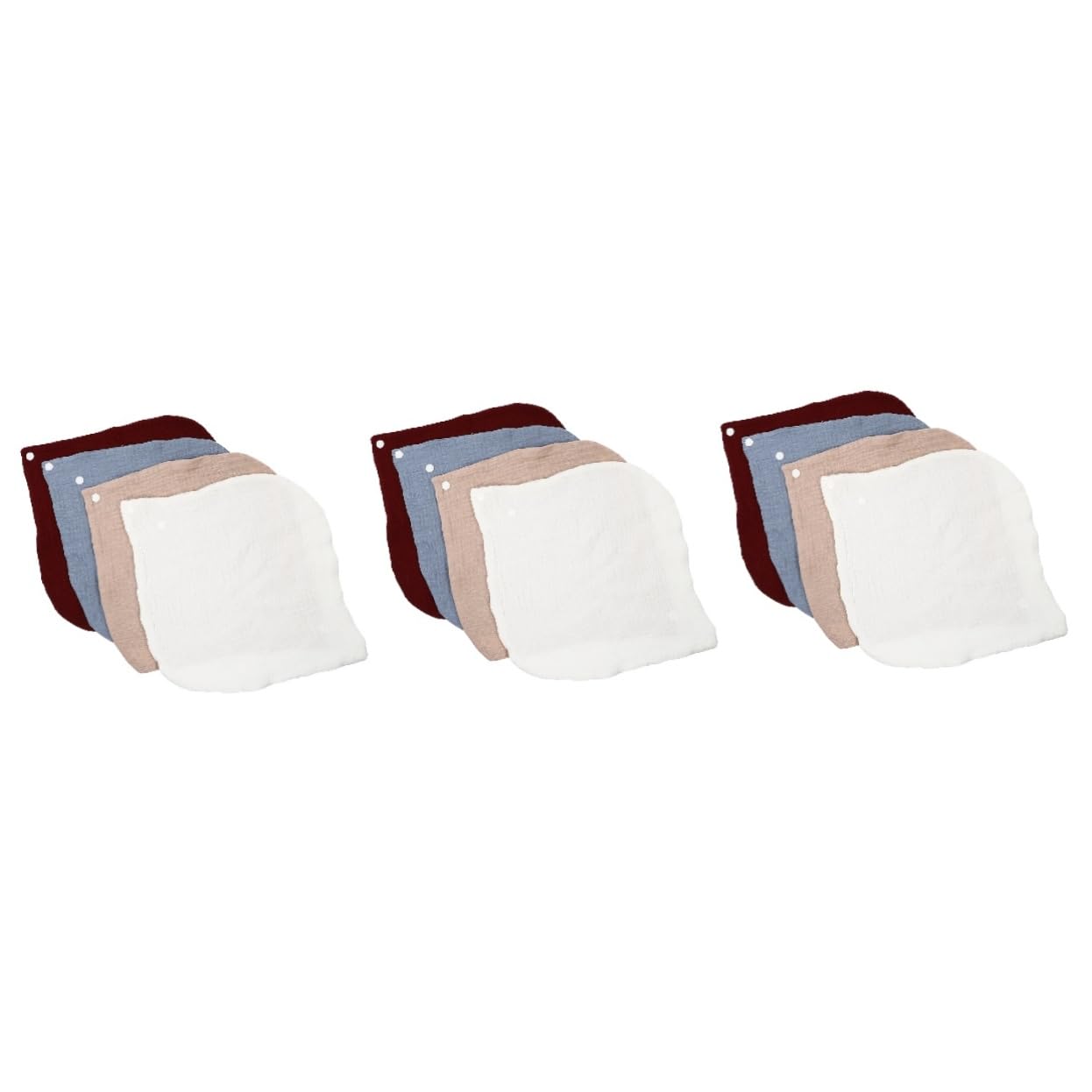 Abaodam 3 Set Di Bavaglini in Mussola Per Bambini Comodi Bavaglini in Cotone Salviette Per Ruttini Leggeri 4 Pezzi*3