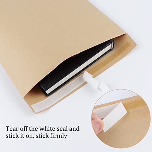 50 Stück Briefumschläge A4 Versandtaschen Braun Große Umschläge Kraftpapier Ohne Fenster Faltentasche Kuvert Briefkuvert für Briefe Rechnungen Weihnachtskarten 22.9 * 32.4CM