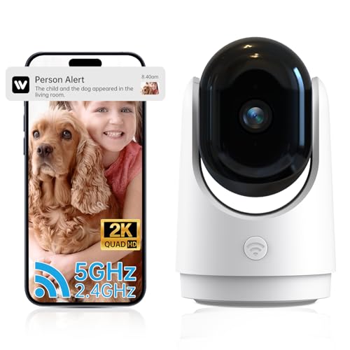 Security Camera Indoor Cam-2K 360° WiFi Cameras for Home Security,Pan