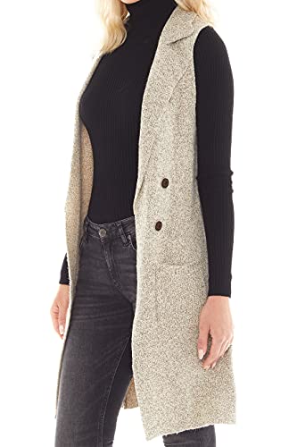 Image of Love Tree Women's Sleeveless Long Sweater Vest Open Front Knit Cardigan Waistcoat