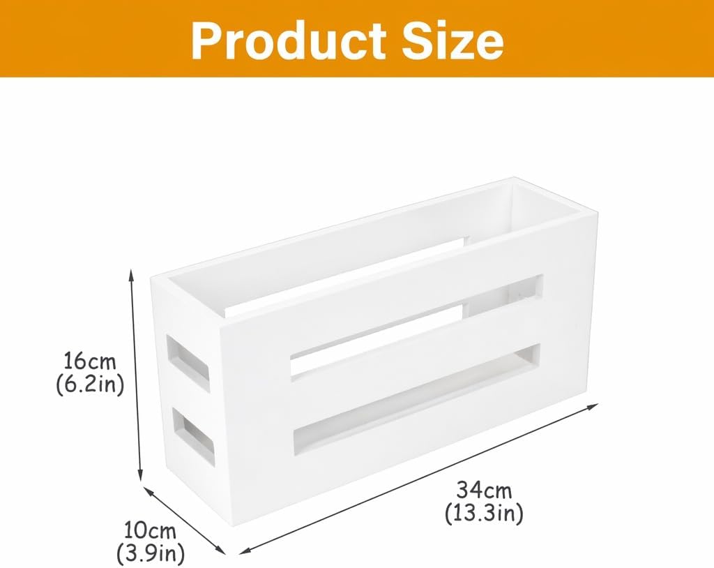 Magazine File Holder, Standing Wooden Magazine Rack, Desk Folder Organizer for Office & Bathroom-White