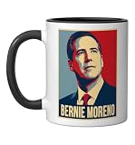 Bernie Moreno Portrait Ceramic Mug, Black/White, 11oz
