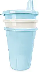Adoleta Bebê Kit 03 Copos com Bico Azul Claro