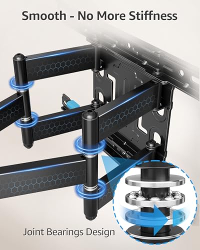 Image of MOUNTUP Ultra Slim TV Wall Mount for Most 37-90 inch TVs, 1.1 inch Thin Low Profile Full Motion TV Mount Bracket, Dual Swivel Articulating Arms with Tilt, Fits 16 inch Studs, Max VESA 600x400mm Holds 132lbs