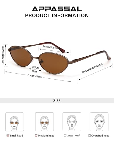 Retro Oval Cat Eye Sunglasses for Women, Vintage Metal Frame with Spring Hinge, Trendy Fashion Glasses AP3730