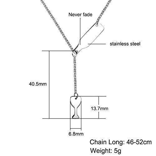 Jude Jewelers Stainless Steel Wine Bottle and Glass Sliding Charm Collar Cocktail Party Bar Necklace3