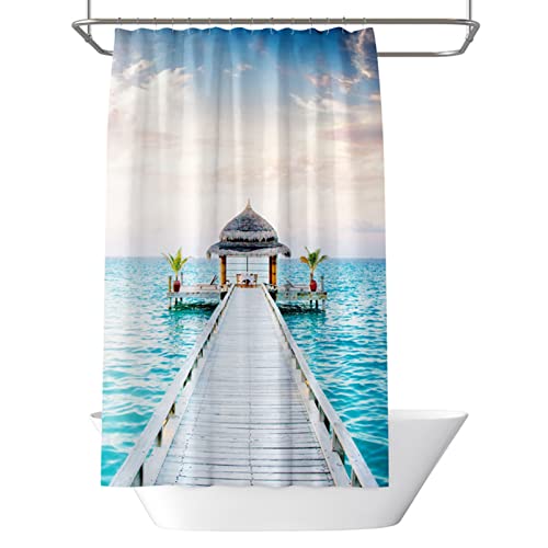 Rideau de douche océan 240x200 cm grand format imperméable lavable - 6