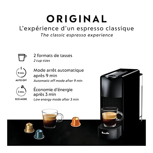 Nespresso Essenza Mini Espresso Machine by Breville, Piano Black